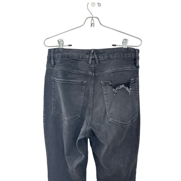 Good American Good Straight Ripped Fray Hem Crop Jeans 12/31 - Picture 7 of 8